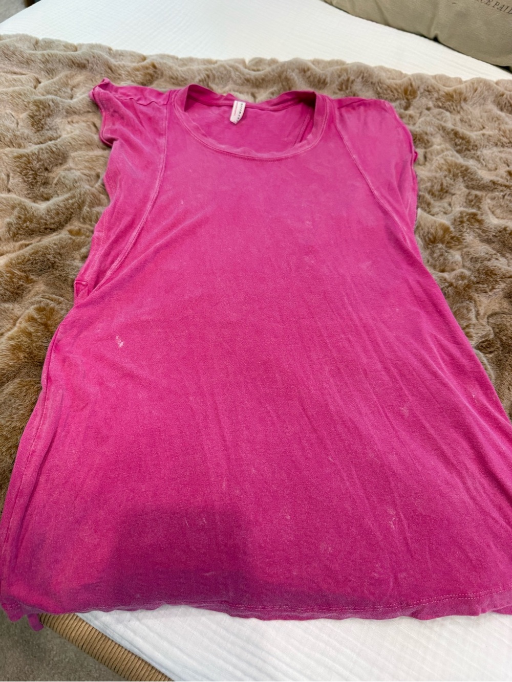 Free People Bright Pink Ruffle-Back Dress - Picture 13 of 14
